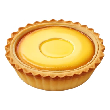 Hong Kong egg tart with flaky crust and yellow custard filling sticker
