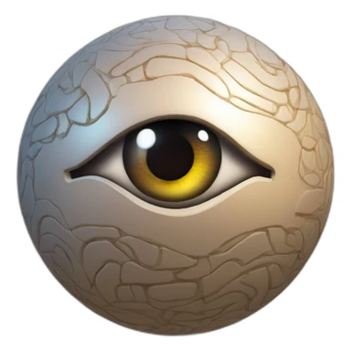3d sphere with a cartoon Zoglin skin texture with Eye of Horus sticker