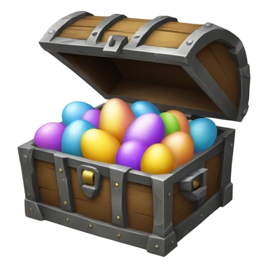 treasure chest with eggs easter sticker