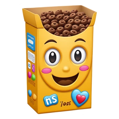 chocolate cereal box sticker