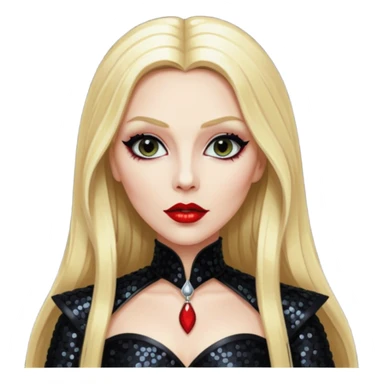 Countess Dracula with long blonde hair, black sequin outfit  sticker