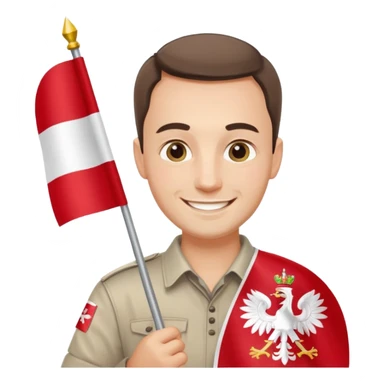 polish man with flag sticker