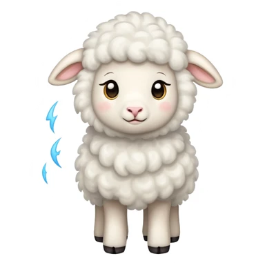Little lamb with many thunderstorms around  sticker
