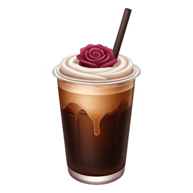 Cold brew coffee with rose mini small size sticker