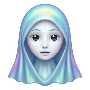 Holographic chrome ghost sticker