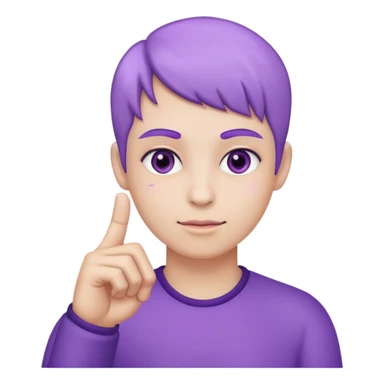 Main violette avec l’Index lever no background sticker