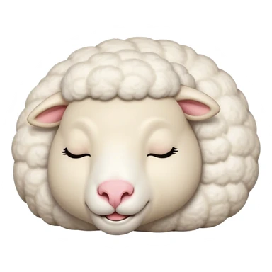 Meme-Worthy Cute Sleeping Sheep Portrait Emoji, Head resting peacefully with a contented smile, showcasing a robust build and a luxuriously soft white fleece, eyes shut in a serene, restful nap, Simplified yet hilariously adorable features, highly detailed, glowing with a soft, drowsy light, high shine, relaxed and utterly lovable, stylized with an air of playful laziness, bright and heartwarming, soft glowing outline, capturing the essence of a comically sleepy sheep, so meme-worthy it feels like it could instantly become the next viral sensation of adorable slumber! sticker