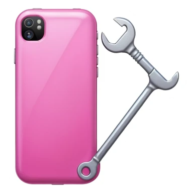pink girly cellphone with a cute wrench sticker