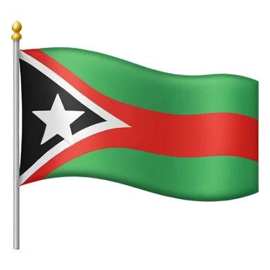 Still flag with three stripes going across from right to left top on is green middle one is white with one black star in the center and the last stripe is red  sticker