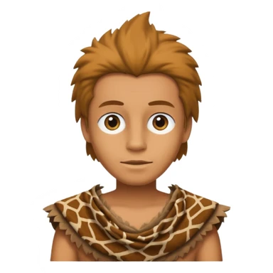 a simson wearing ancient animal skin cloth, half body, icon sticker