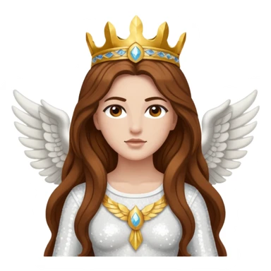 Nike, Goddess of Victory from Gods and Goddesses with long brown hair, white sequin outfit sticker