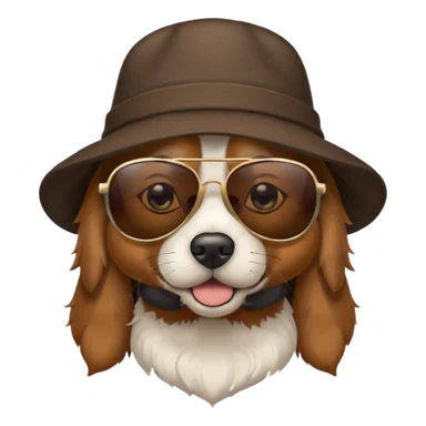 dog with hat and sunglasses sticker