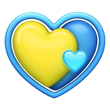 neon yellow and blue heart sticker