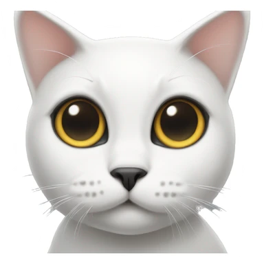 white cat with black spot on his back sticker