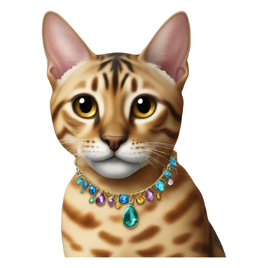 Bengal and Savannah cat jewel collar sticker