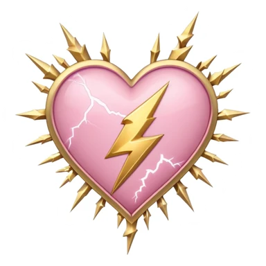 sakura heart with a lightning bolt sticker