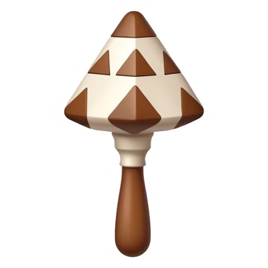 White rattle with brown triangles outlined on it sticker