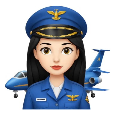 Femme cheveux long noir travaille dans le domaine de l'aéronautique gros sourcils sticker