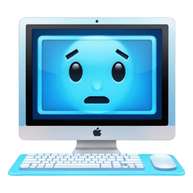 make a computer screen with a error emoji sticker