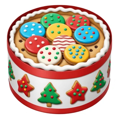 christmas biscuit and cookie box round sticker