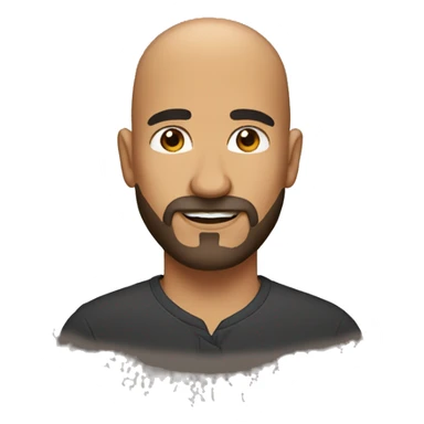 latino man bald beard sticker
