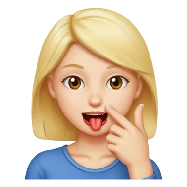 emoji biting finger flirty sticker