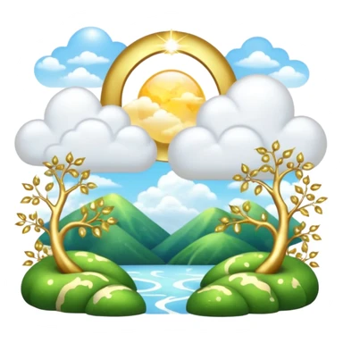 White and glittery gold with marble stones, vines, divine, heavenly, spiritual, pure, glowing, cute clouds, sunshine, sparkly, beautiful, elegant, luxurious, pretty, aesthetic scenery scene picture   sticker