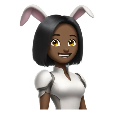 Alita worrior princess as a bunny cheering sticker
