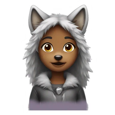 furry girl dressed as a cute wolf
 sticker