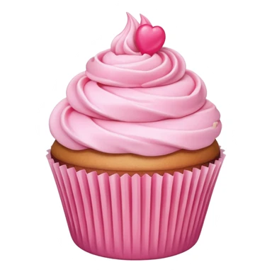 cupcake with pink icing, minimal, clean sticker
