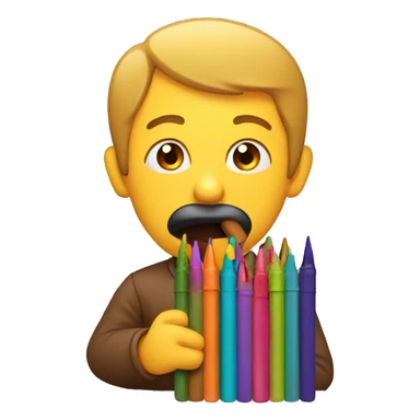 man eating crayons sticker