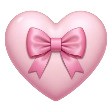 Light pink heart with a pink bow on it sticker