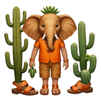 Cary’s body with elephant head and no arms but cactus feet and wearing big brownish orange leather sandals called Lirili Larila sticker