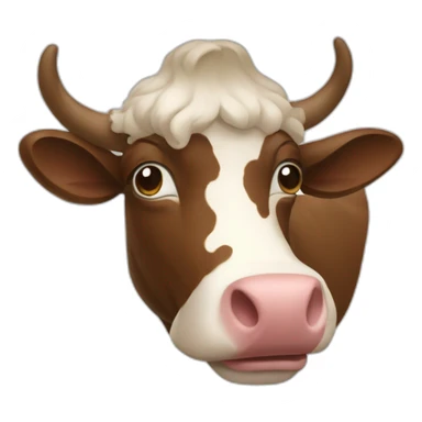 Caca qui court avec une tête de vache sticker