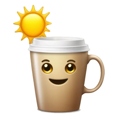 Good morning coffee cup sun sticker