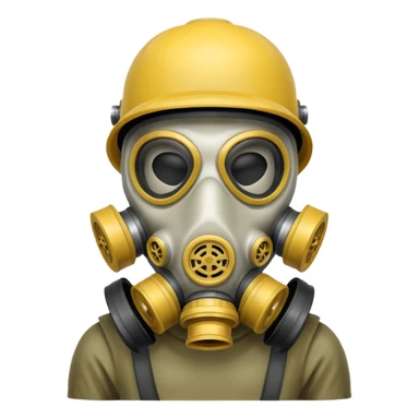 Skeleton wearing a gas mask sticker