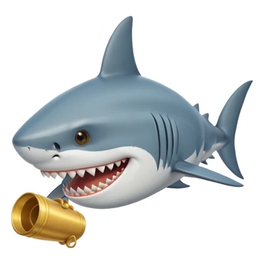 Shark with golden cilinder on his head smiling sticker