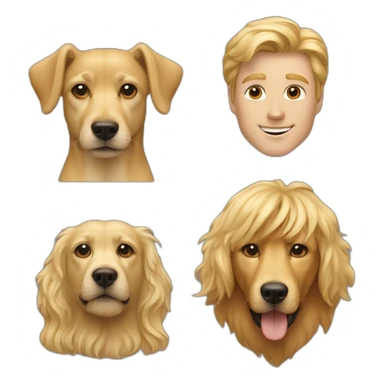 morph a golden dog and a blonde guy sticker