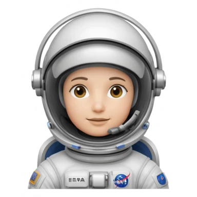 Astronaut in white EVA suit with silver visor helmet sticker