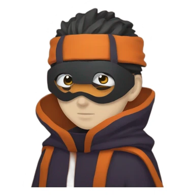 Obito Uchiha in his orange mask and cloak sticker
