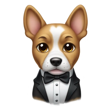 dog in tuxedo winking sticker
