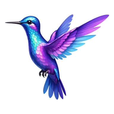purple and blue hummingbird sticker