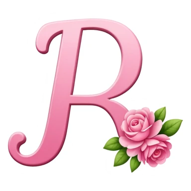 Pink, romantic, flowery, the letter “F” sticker