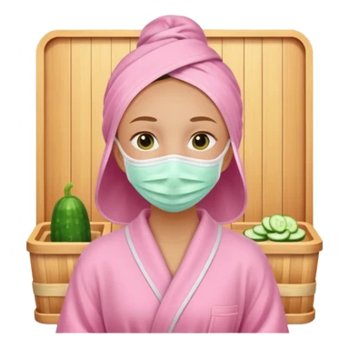 🧖‍♀️this with cucumber eyeys at a spa and a pink robe sticker