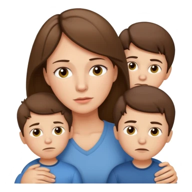 Exhausted Light brunette beautiful mom with 3 sons sticker