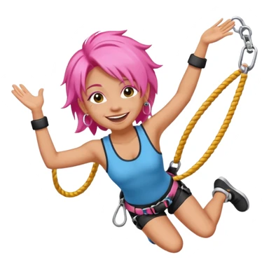 bungee jumping face with earrings and pink hair flying away earrings flying away sticker