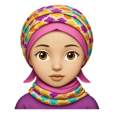 Une fille qui porte une foulare de son tete sans détails de visage  sticker