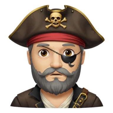pirate captain eye pach beard sticker