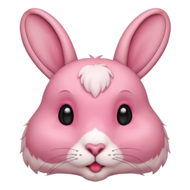Kissing rabbit, profile, long ears, floating heart in front of mouth sticker