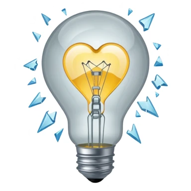 A light bulb broken in half is like a broken heart sticker